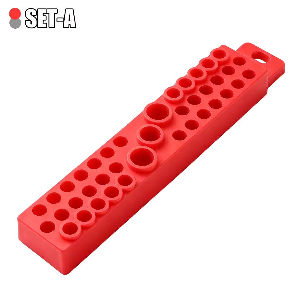 1/4-Inch Hex Screwdriver Bit Holder with Magnetic Base, 39-Hole Screwdriver Bit Holder Portable Drill Bit Magnetic Storage Board