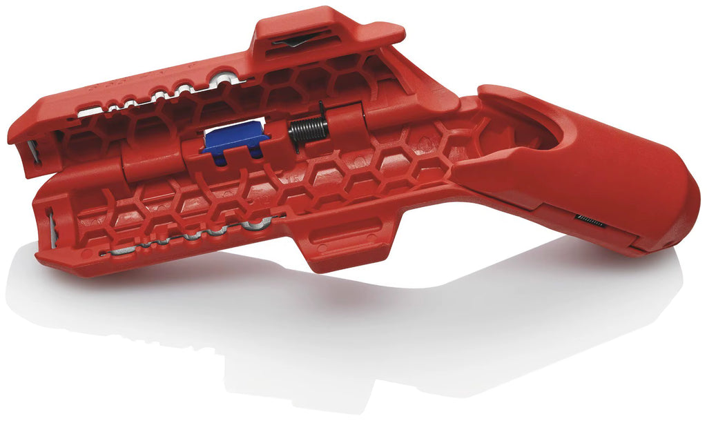 169501 Universal Wire Stripper, Red/Blue Ergonomic Handle, Multi-Cable Stripping Tool for Electricians