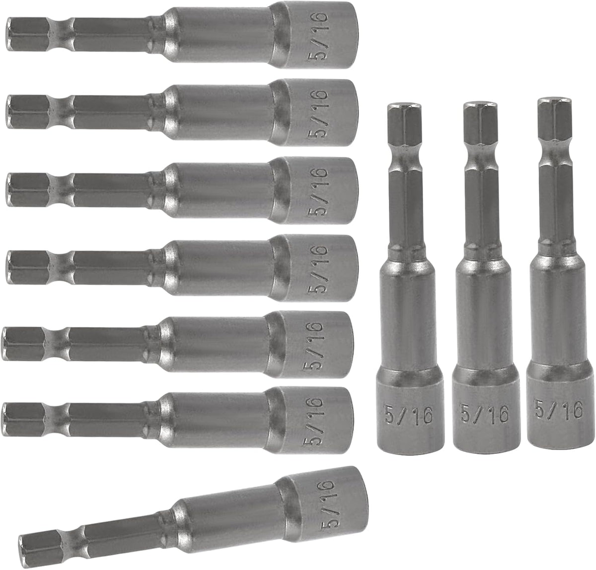10 Pcs 5/16 Inch/ 8Mm Hex Nut Driver Magnetic Extension Socket Set, Quick-Change Power Bit Holder with Hex Shank for Electric Drill