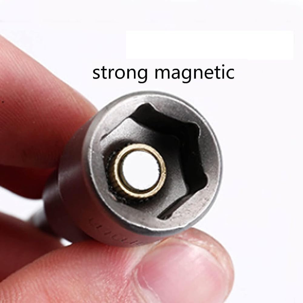 1/4" Hex Shank 6Mm/7Mm/8Mm/9Mm/10Mm Drill Socket Kit,Power Nut Driver Bit Set,Electronic Quickly Change Magnetic Power Nut Setters,Special Tools for Nut Bolt