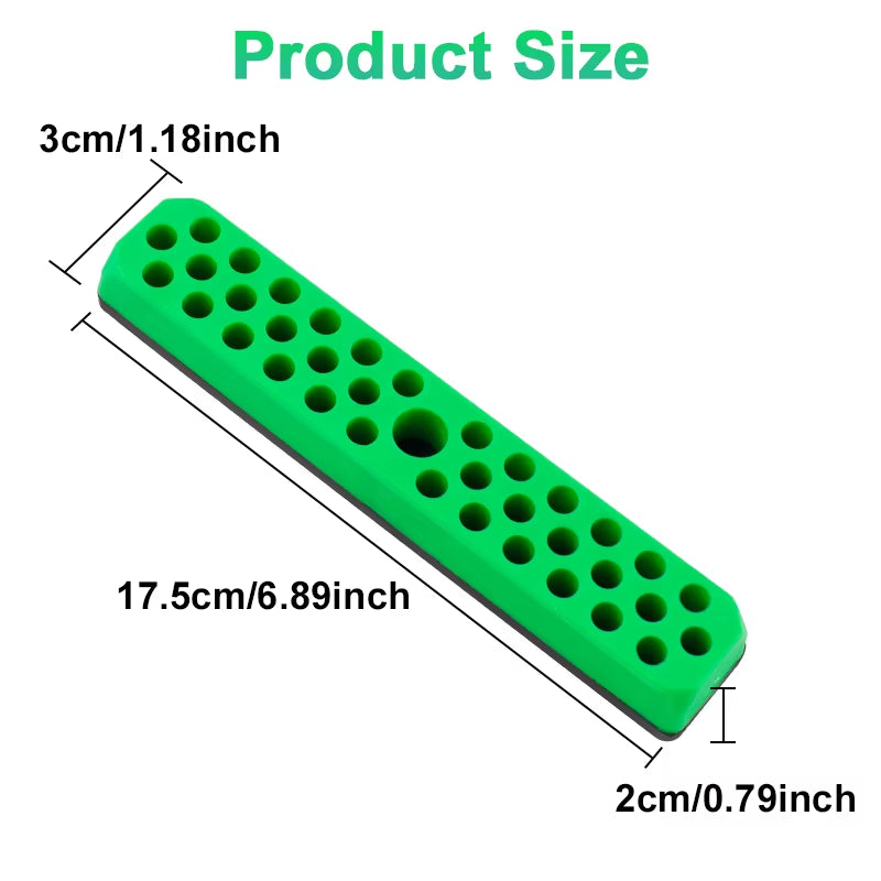 1/2Pcs Magnetic Hex Screwdriver Bit Organizer, 37-Hole 1/4-Inch Screwdriver Bits and Drill Bits Storage and Organization Tool