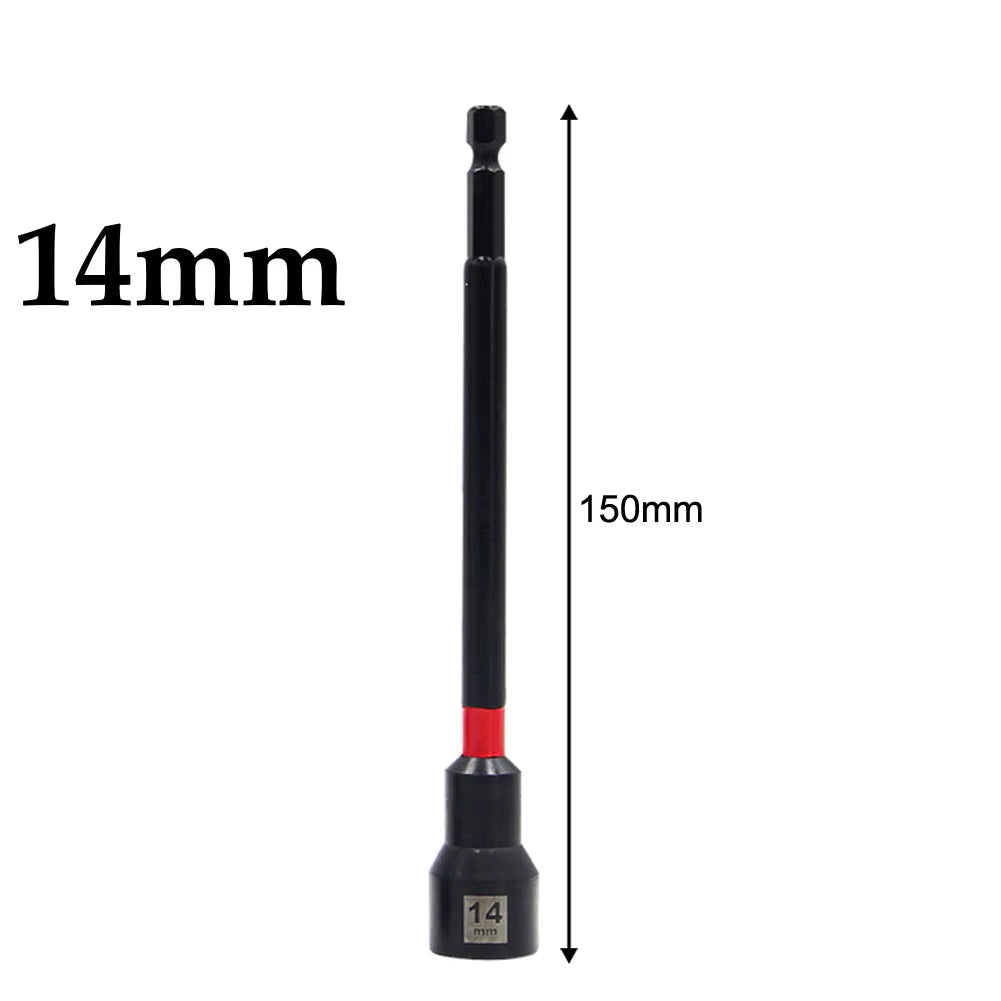 5PCS 6 Inch Magnetic Long Nut Driver 8-14Mm for Impact Drill Long Shank Nut Driver Bits Hex Socket Adapter