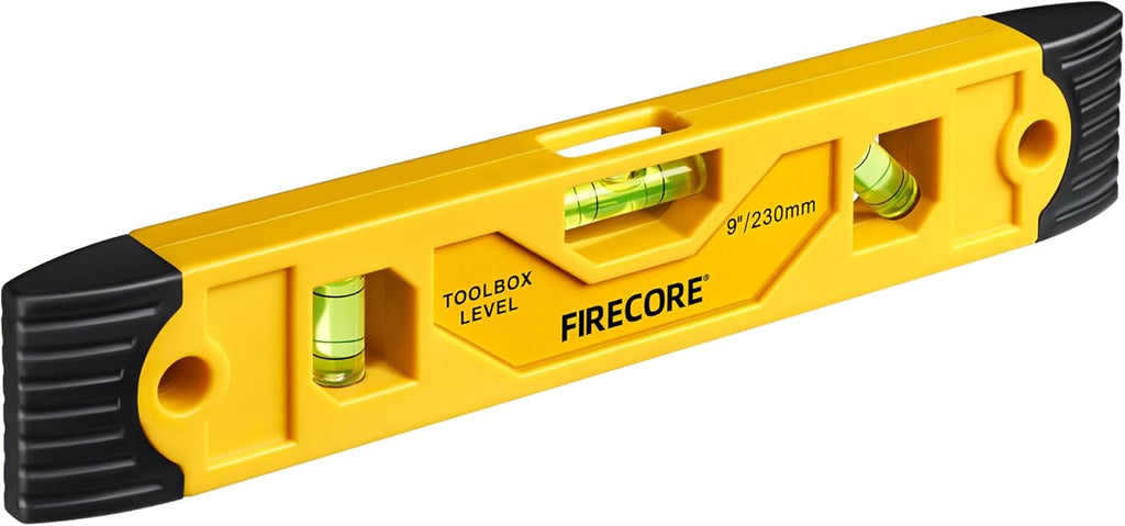 Magnetic Torpedo Level, 23Cm/9" Shockproof Toolbox Level with 3 Bubble Spirit Level 45 90 180 Degree（Fsl230Pc）