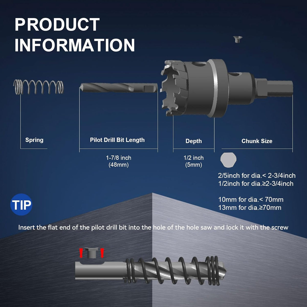 6Pcs (13-29Mm) TCT Heavy Duty Carbide Hole Saw Set