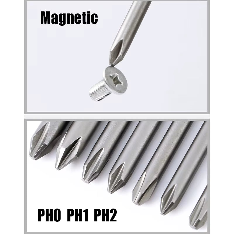 50Mm 75Mm 100Mm 150Mm Electric Cross Screwdriver Bit Phillips Magnetic Batch Head PH0 PH1 PH2 Hex Shank Impact Screwdriver Drill