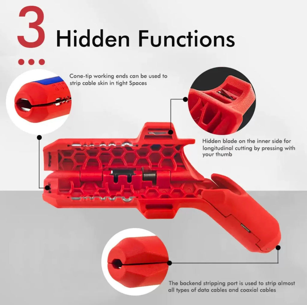 Multi-Function Curved Handle Wire Strippers, Высокоточный Инструмент Для Зачистки Электрических Кабелей