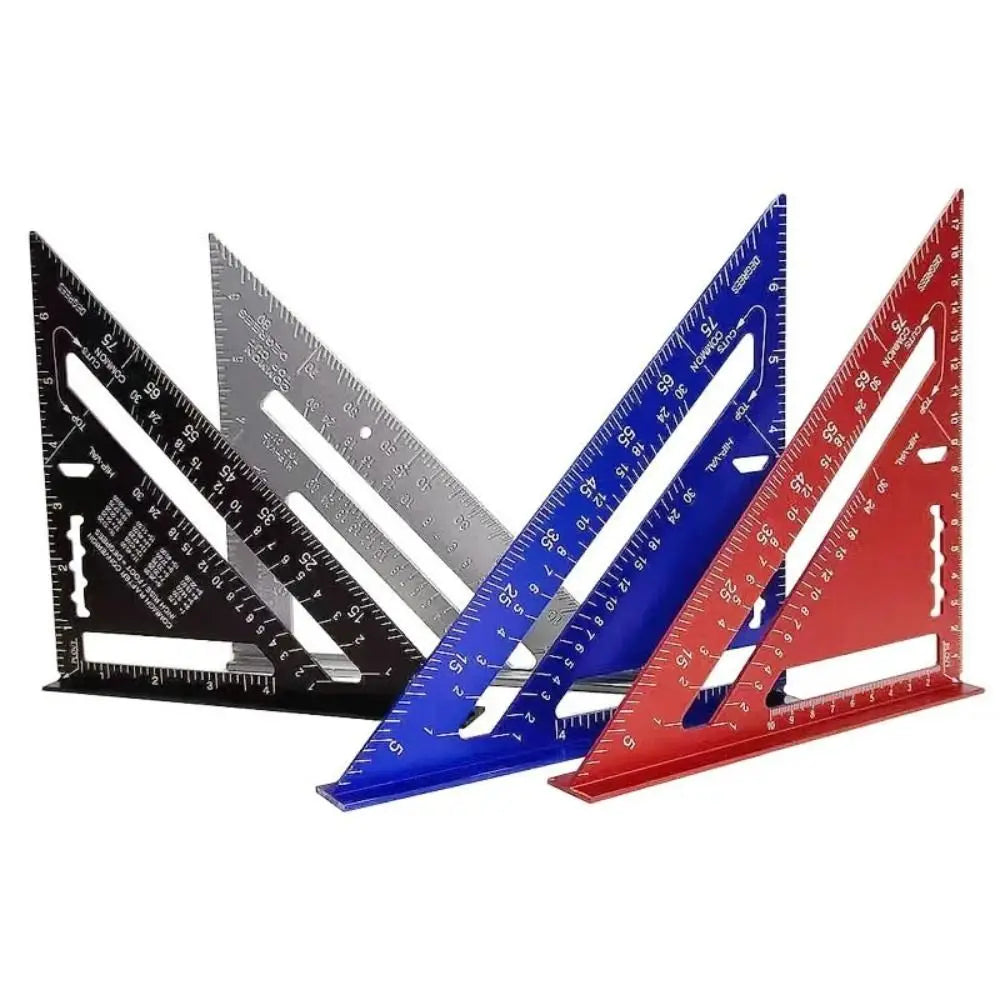 Aluminium Alloy 7Inch Triangle Ruler Inch Metric Angle Ruler Protractor Square Measurement & Gauging Tools Precision
