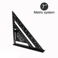 Aluminium Alloy 7Inch Triangle Ruler Inch Metric Angle Ruler Protractor Square Measurement & Gauging Tools Precision