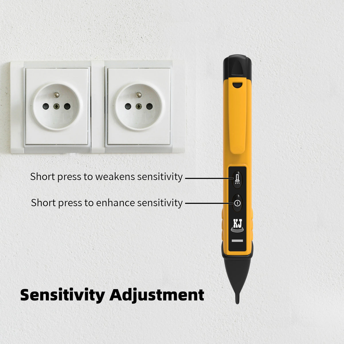 High Voltage Detector Pen (90-1000V) with Built-In LED Light, Non-Contact Electrical Tester for Safe Troubleshooting in Dark Env