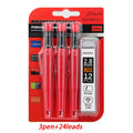 Carpenter'S Pencil Card Set, Deep Hole Marking and Drawing, with 2.8Mm 2Box Leads, for Carpenter Woodworking Architect