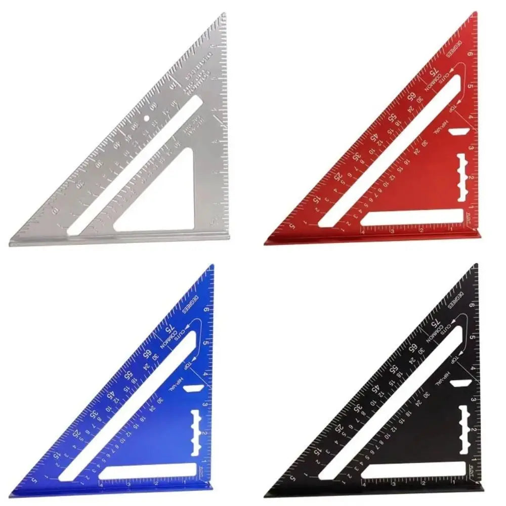 Aluminium Alloy 7Inch Triangle Ruler Inch Metric Angle Ruler Protractor Square Measurement & Gauging Tools Precision