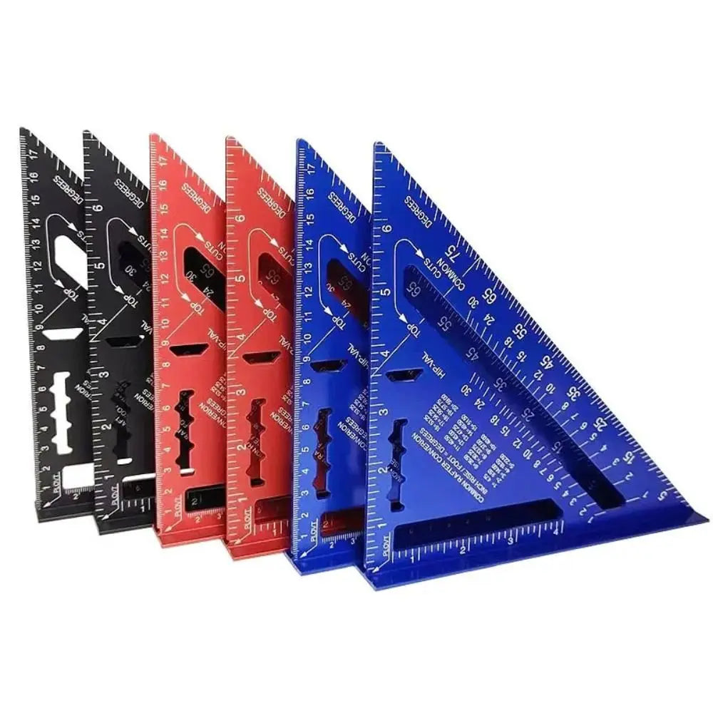 Aluminium Alloy 7Inch Triangle Ruler Inch Metric Angle Ruler Protractor Square Measurement & Gauging Tools Precision