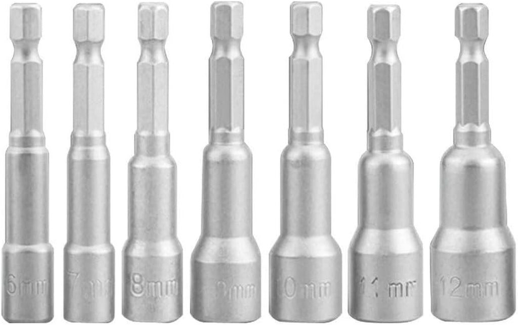 5-Piece Magnetic Nuts Driver Set, 8Mm Power Drill Driver Bit 65Mm Long, 1/4" Quick-Change Hex Shank Extension for Drill Socket Kit, Special Tools for Nut Bolt (8Mm)