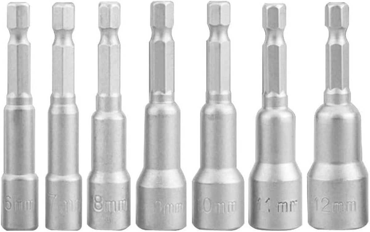 5-Piece Magnetic Nuts Driver Set, 8Mm Power Drill Driver Bit 65Mm Long, 1/4" Quick-Change Hex Shank Extension for Drill Socket Kit, Special Tools for Nut Bolt (8Mm)