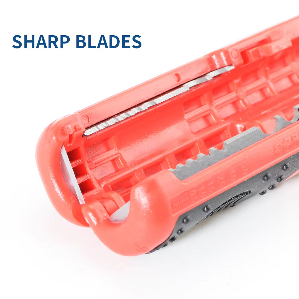 Multifunctional Wire Stripper Cutter, Portable Pen Clip Design with Anti-Skid Handle for Electrical & Network Cables