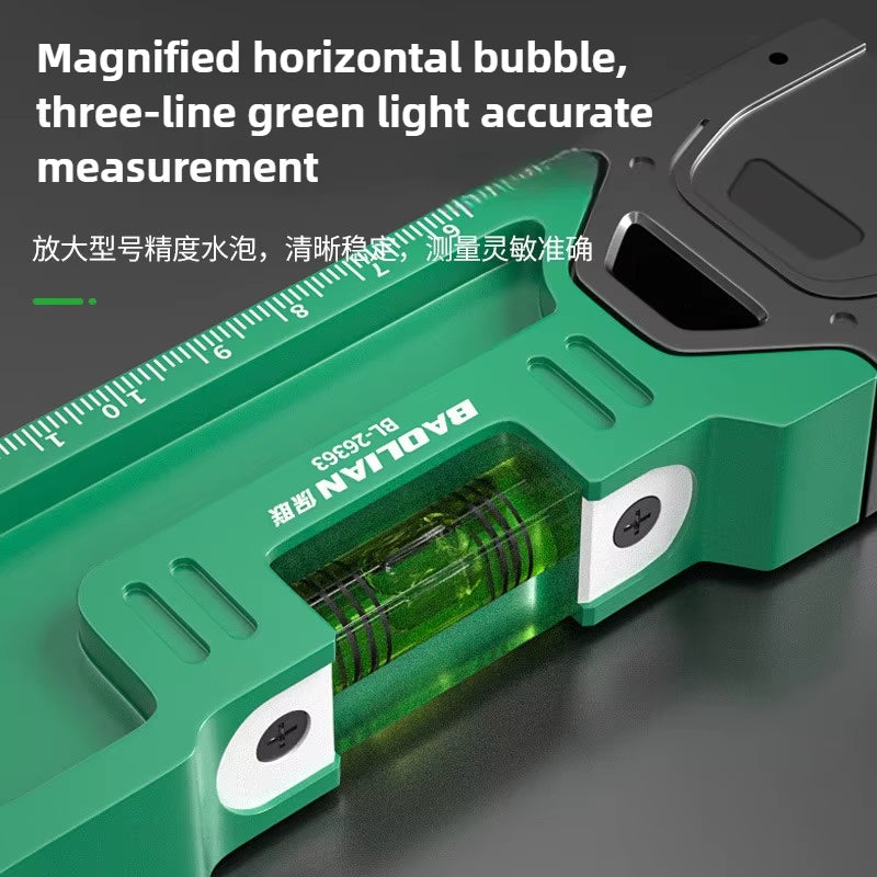 High Precision Spirit Level Magnetic High Bearing Ruler Lever Bubble Rustproof Horizontal Ruler Spirit Level Balance Tool