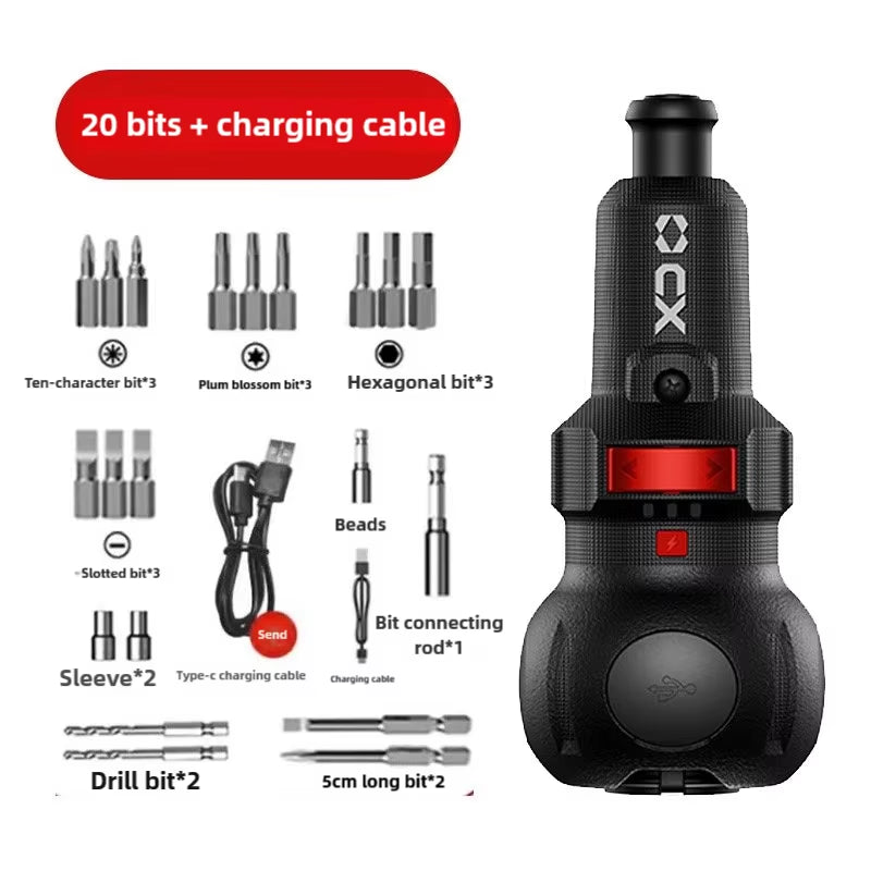 Cordless Electric Screwdriver Mini Drill 3.6V Li-Ion Battery Manual and Electric USB Charging Torque Adjustment Home Tool