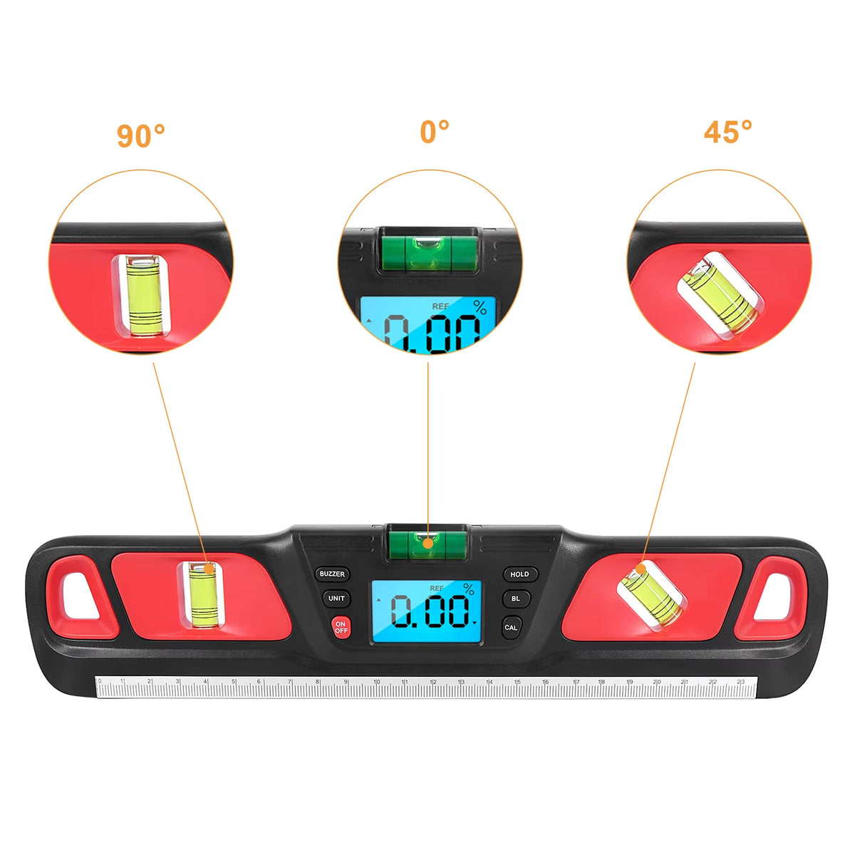 HW-200 Multifunctional Digital Level360 Degree with Magnet Level Meter Angle Inclination Test Ruler Electronic Measuring Instru