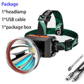 Powerful LED Headlamp USB Rechargeable Super Bright Long Range Headlight Wave Sensor Head Flashlight Lamp for Fishing Outdoor