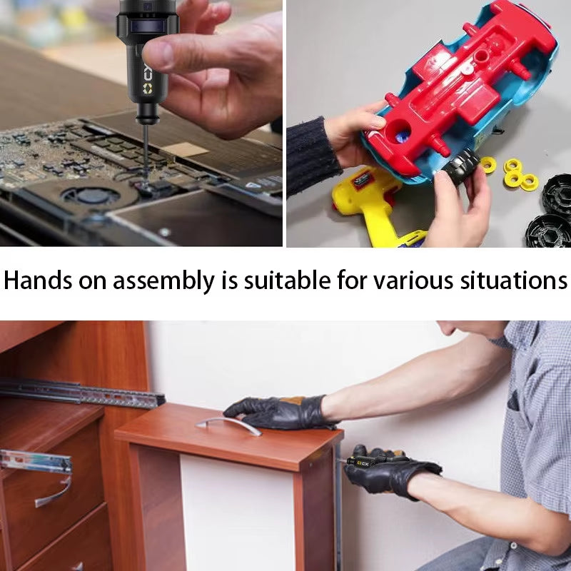 Cordless Electric Screwdriver Mini Drill 3.6V Li-Ion Battery Manual and Electric USB Charging Torque Adjustment Home Tool