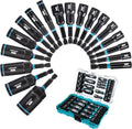 Magnetic Nut Driver Set, 18Pcs Impact Driver Bit Set, Deep Nut Drivers Set, Metric Nut Driver for Impact Drill, 5-14 MM Nut Drivers and 6-17 MM Nut Deep Drivers, Bit Holder, for Car Repairs