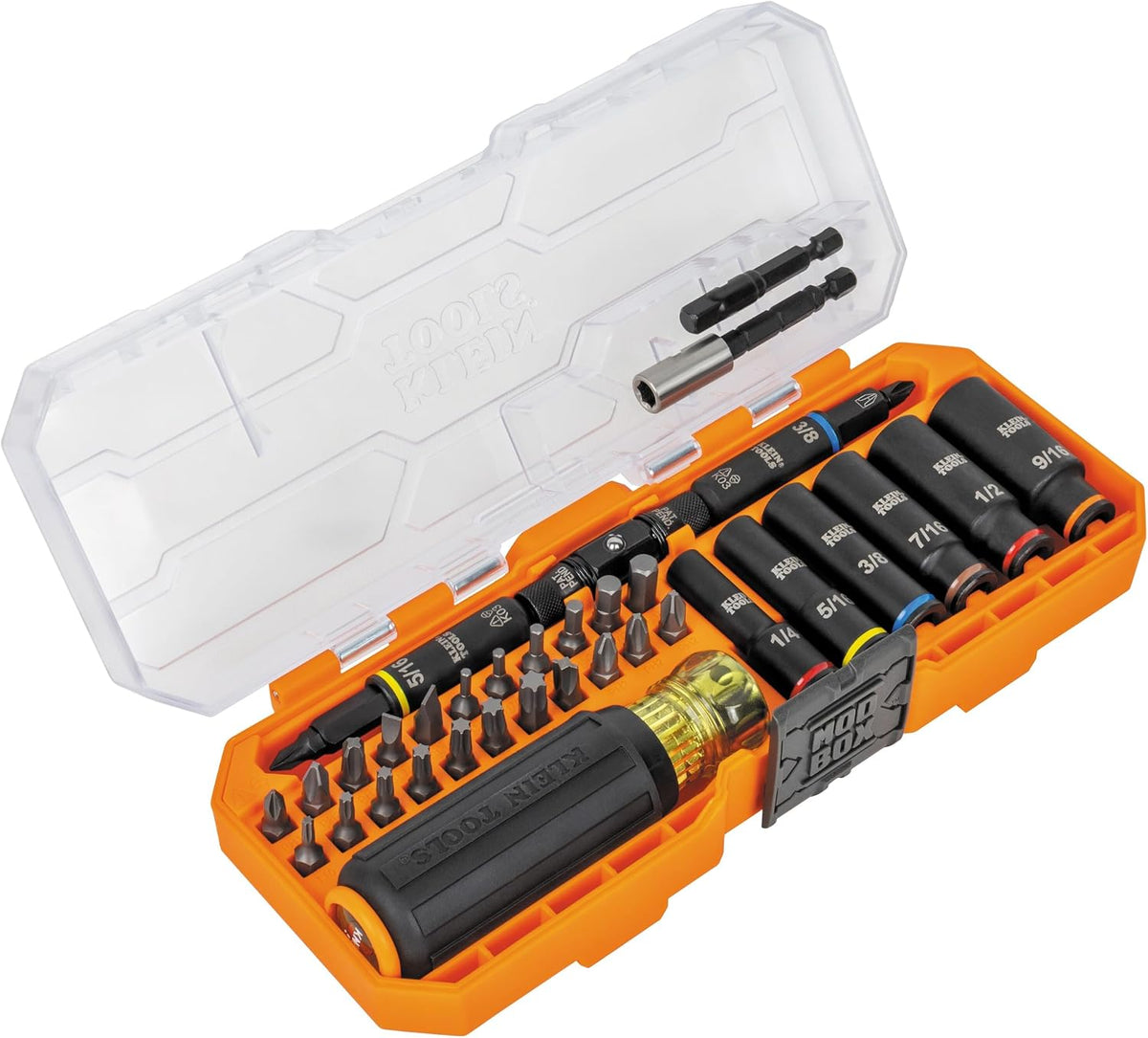 32502HD KNECT Impact-Rated Screwdriver and Socket Set with Modbox Case, 41-Piece, 26 Bits, 6 Deep Well Sockets, Accessories, and Handle