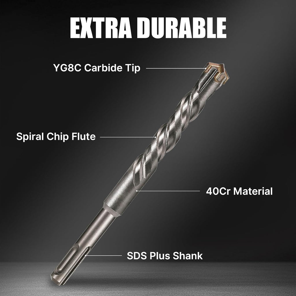 Ø5-16Mm X 160Mm SDS plus Concrete Drill Bit 9PCS, YG8C Carbide Tip
