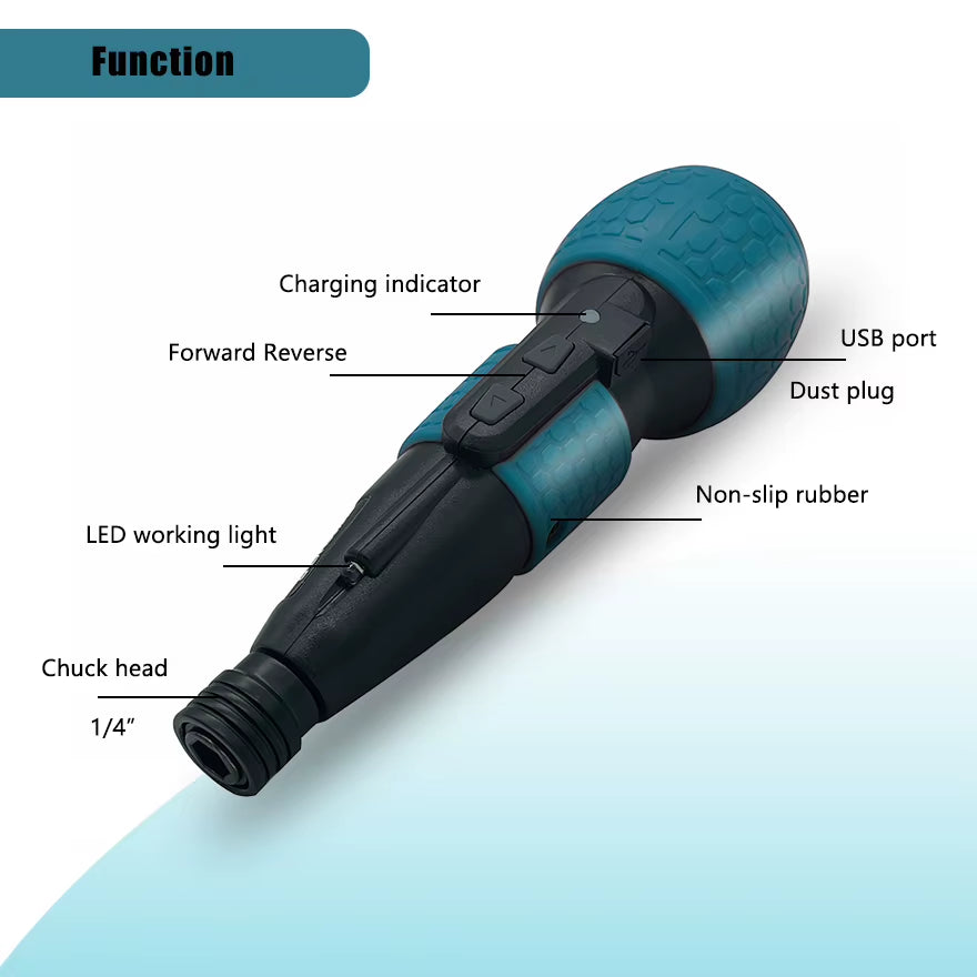 Super Cordless Electric Screwdriver Mini Drill 3.6V Rechargeable 1800Mah Lithium Battery LED Light Automatic and Manual