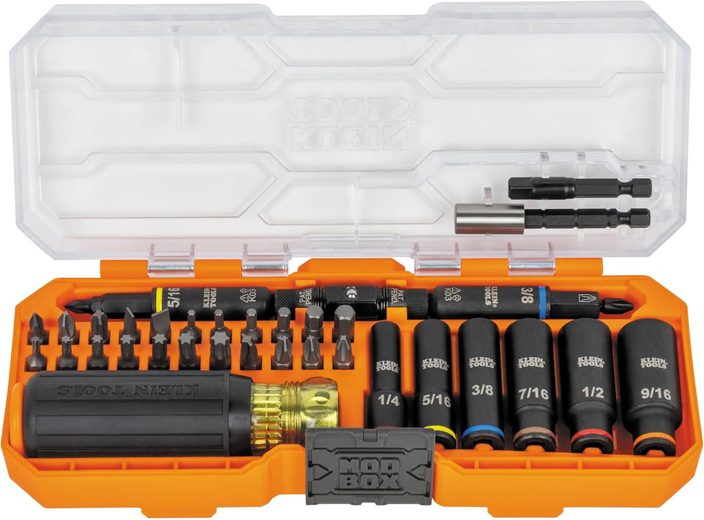 32502HD KNECT Impact-Rated Screwdriver and Socket Set with Modbox Case, 41-Piece, 26 Bits, 6 Deep Well Sockets, Accessories, and Handle