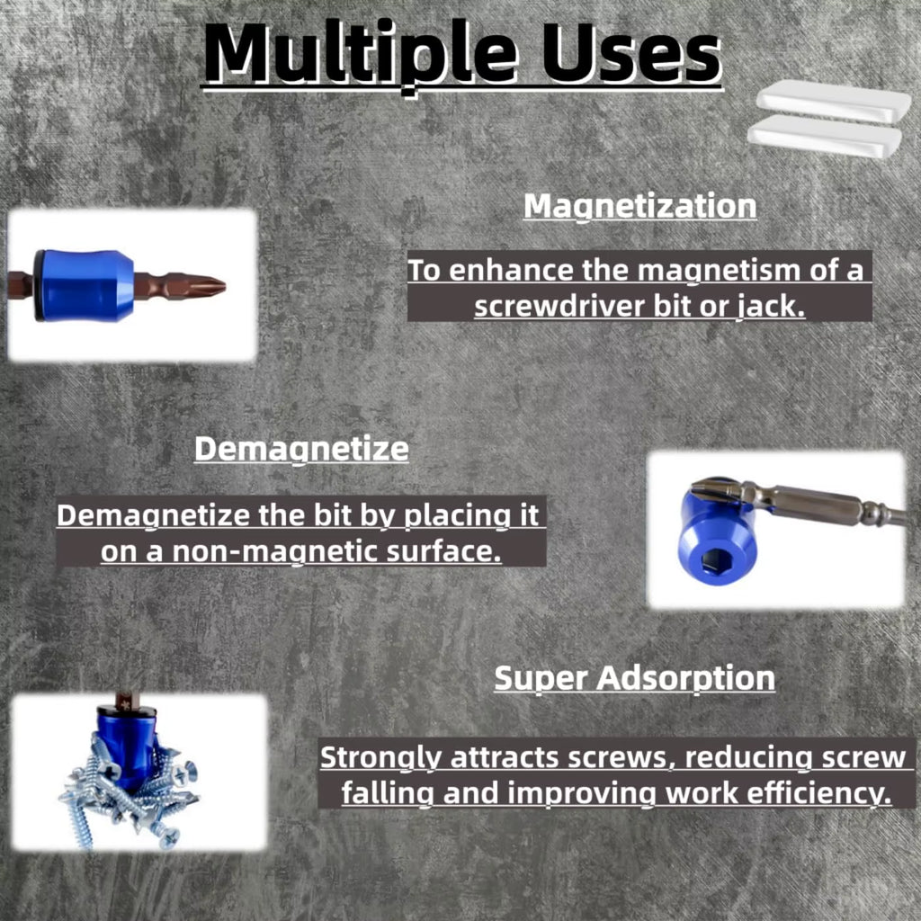 Aluminum Alloy Magnetizer Demagnetizer Ring for 6.35Mm Screwdriver Bits - Magnetic Tip Booster for Precision Repair Work