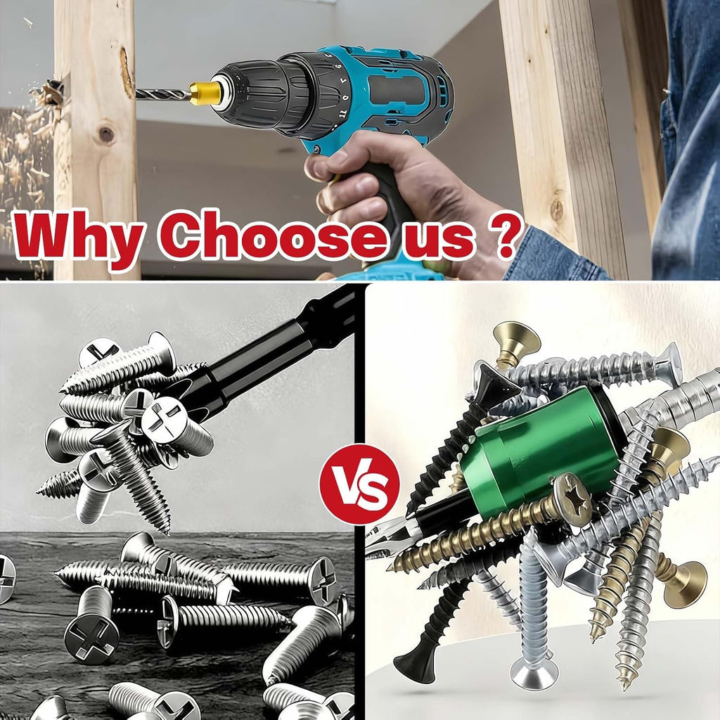 5Pcs Magnetic Screw Rings, Aluminum Alloy Magnetic Screw Holder & Bit Magnetizer, Anti-Slip for Drills & Screwdrivers
