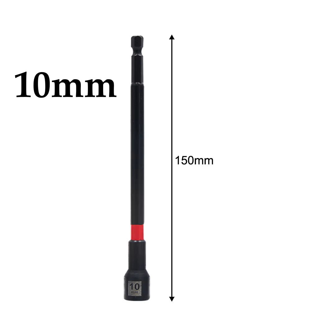 5PCS 6 Inch Magnetic Long Nut Driver 8-14Mm for Impact Drill Long Shank Nut Driver Bits Hex Socket Adapter