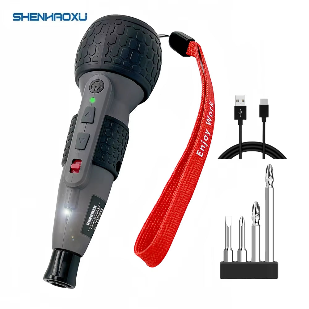 Cordless Electric Screwdriver Mini Drill 3.6V Li-Ion Battery Manual and Electric USB Charging Torque Adjustment Home Maintenance