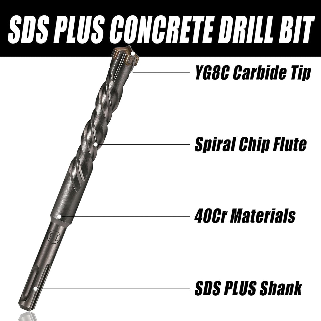 6Mm X 160Mm SDS plus Concrete Drill Bit, YG8C Carbide Tip