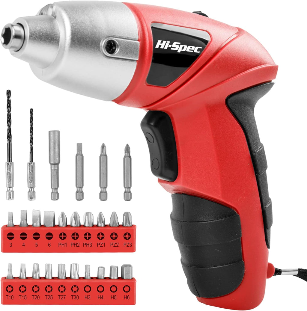 3.6V USB Electric Screwdriver with Driver Bit Set for DIY, Red